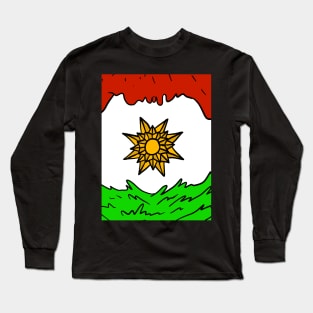 kurdish flag. flag of kurdistan. Long Sleeve T-Shirt